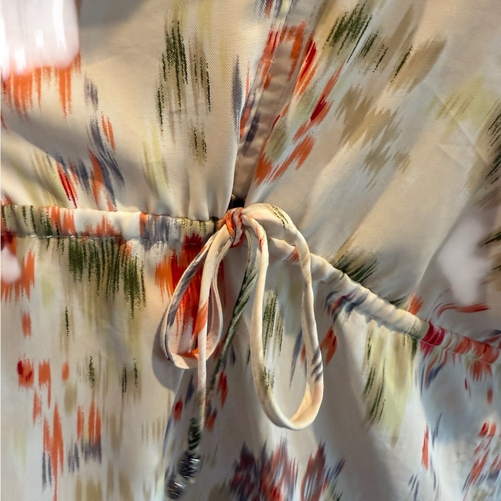 Entro Orange and Cream Floral Blouse - Picture 6 of 7